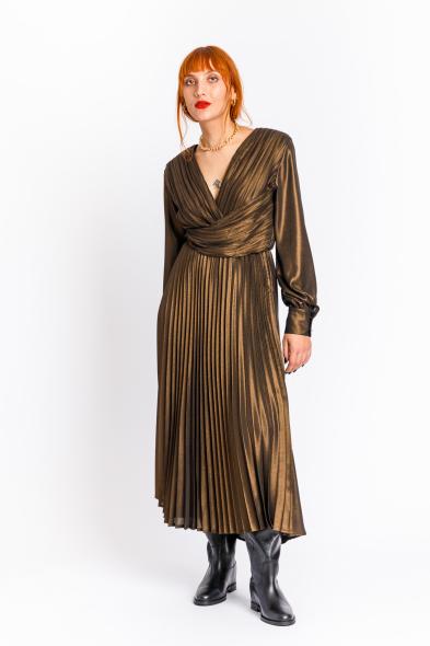 RA.ME - BRONZE PLEATED CROSS DRESS - photo 4