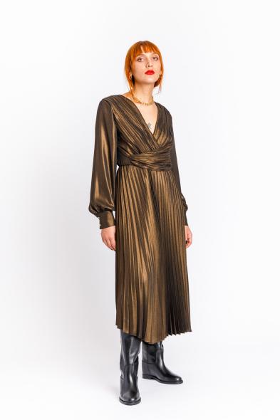 RA.ME - BRONZE PLEATED CROSS DRESS - photo 5