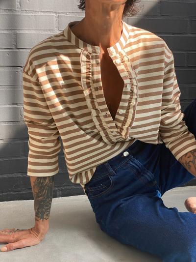 EMMA - MAGLIA SERAFINO A RIGHE BEIGE