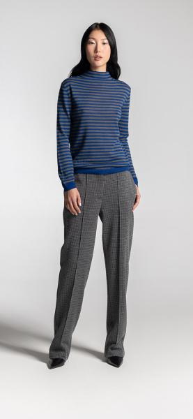 CROCHE'- MERINO STRIPED TURTLENECK SWEATER