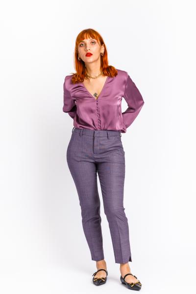 PT TORINO - NEW YORK GRISAGLIA PURPLE TROUSERS