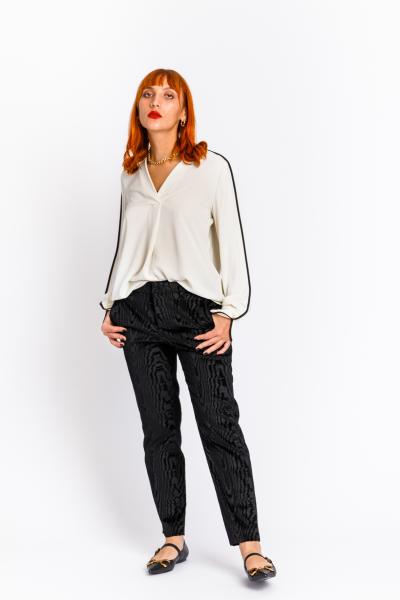 PT TORINO - NEW YORK BLACK ZEBRA VELVET PANTS