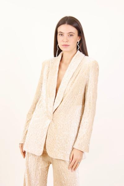 MYASTREET - GIACCA SLIM PAILETTES BEIGE