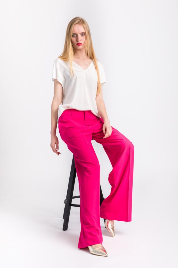 PT TORINO - PANTALONE PALAZZO CADY LORENZA FUCSIA - foto 1