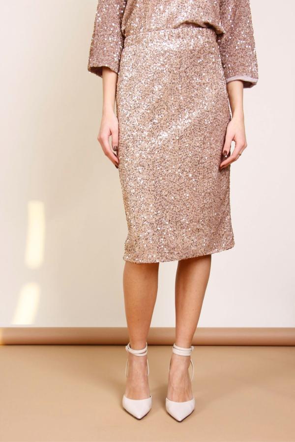 MYASTREET - GONNA LONGUETTE PAILLETTES BEIGE - foto 3