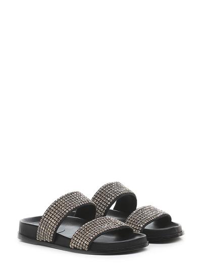 BIBI LOU - DOUBLE BAND SANDAL IN COPPER STRASS