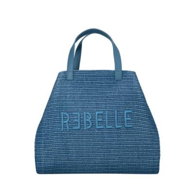 REBELLE - BORSA SHOPPING PAGLIA ASHANTI SIGNAL BLUE