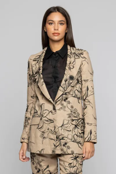 KOCCA - OVERALL JACKET WITH FLORAL EMBROIDERY