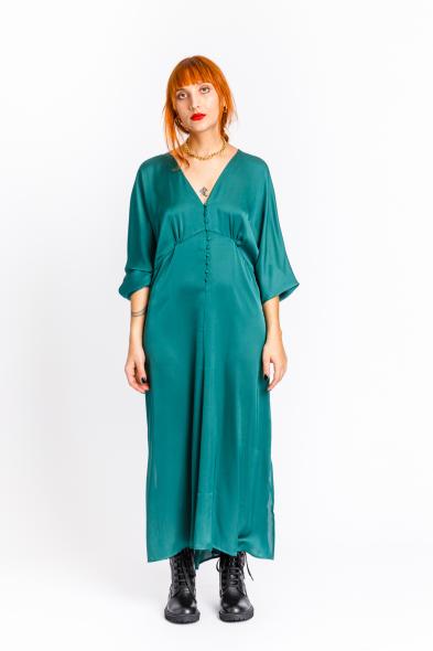 KOCCA - GREEN MIDI DRESS WITH BUTTONS - photo 5