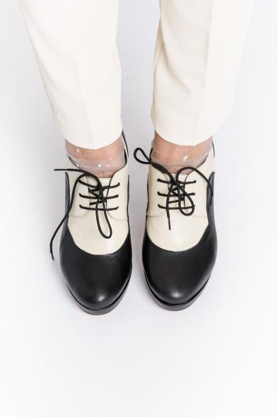 MONDIE' - TWO-TONE PLATFORM SHOE WITH LACE-UP - photo 1