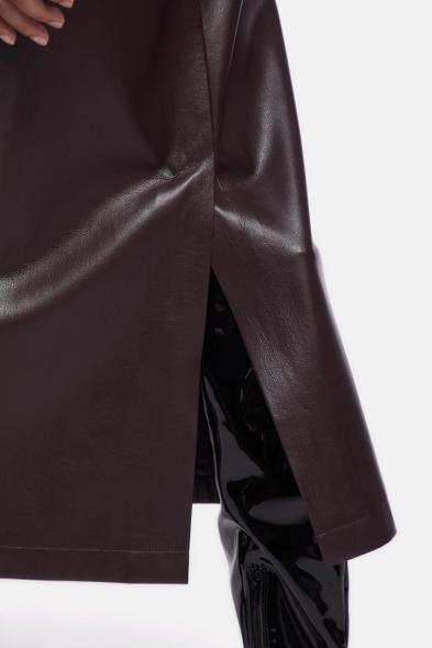 EMMA & GAIA - LONG ECO LEATHER SKIRT WITH BUTTONS - photo 1