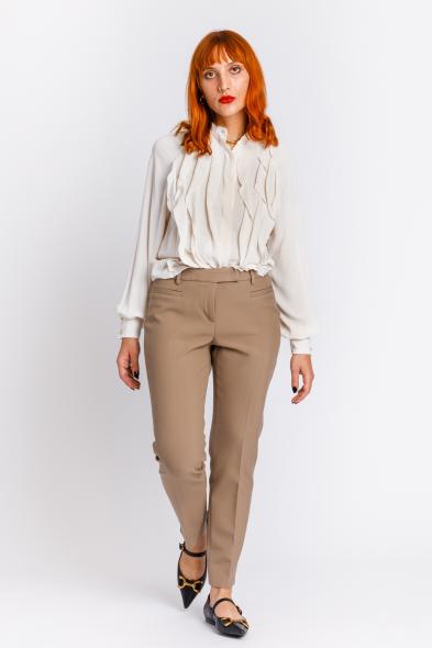 PESERICO - CNIDO STONE DOUBLE STRETCH CANVAS TROUSERS - photo 4