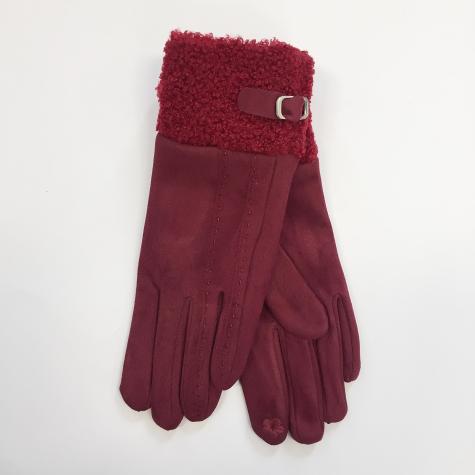 RED GLOVES WITH MONTONE 