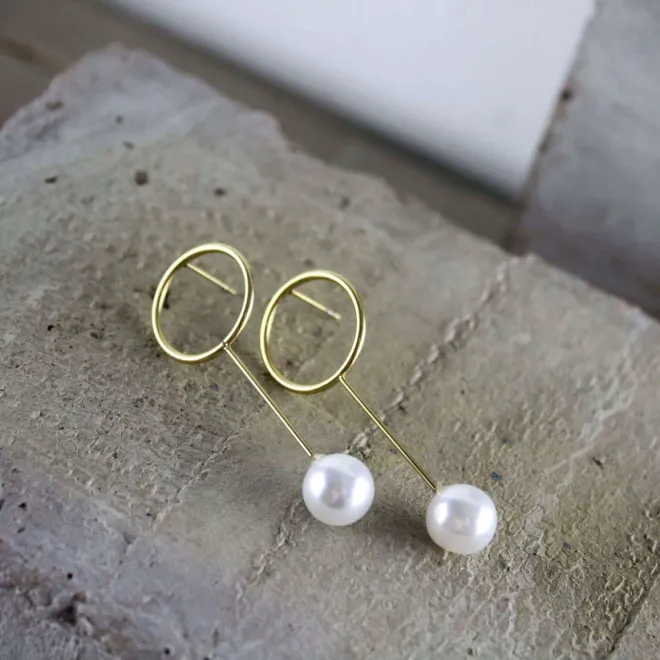 DANSK SMYKKEKUNST- DESIGNE WATERPROOF pearl earrings