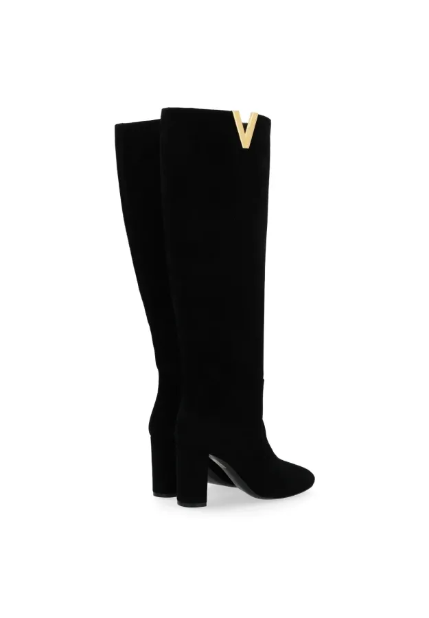VIA ROMA 15 - BLACK V GOLD HIGH SUEDE BOOTS - photo 4