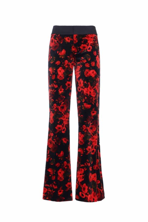 SO ALLURE - PALAZZO TROUSERS IN FLORAL PATTERN VELVET - photo 3