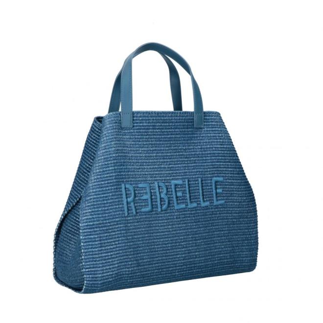 REBELLE - BORSA SHOPPING PAGLIA ASHANTI SIGNAL BLUE - foto 1