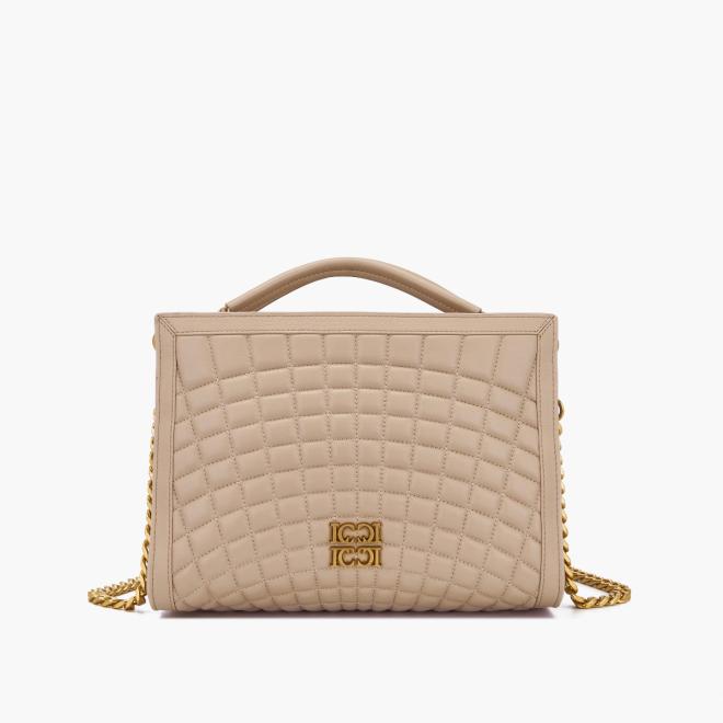 LA CARRIE - BEIGE TIDE QUILTED SHOPPING BAG