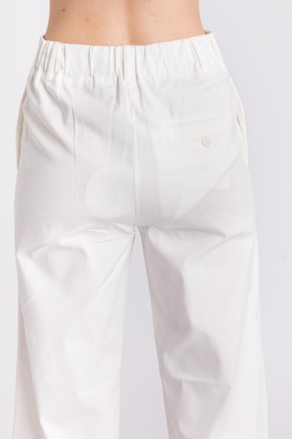 FLOOR - WHITE COTTON FLAIR PANTS - photo 4