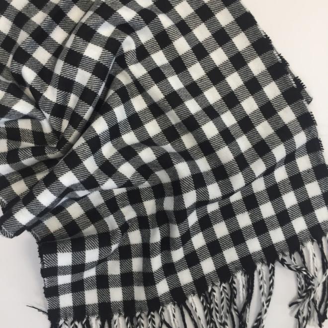 BLACK AND WHITE CHECK SCARF  - photo 1