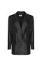 SO ALLURE - DOUBLE-BREASTED BLACK COATED JACKET