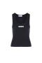 SO ALLURE - BLACK RIBBED TANK TOP WITH LOGO
